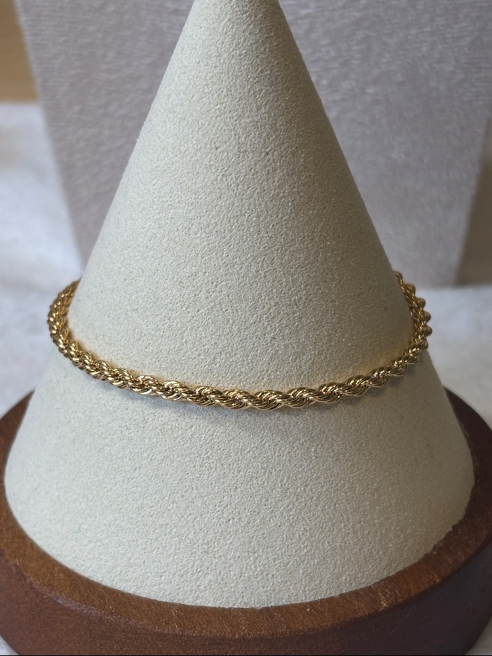 2.9mm 10” Classic Rope Anklet 18k Yellow Gold Filled 6 grams